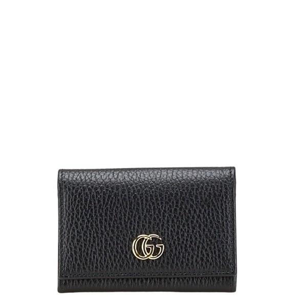 Gucci GG Marmont Card Case 739525 Black Leather Women's GUCCI - Picture 1 of 10